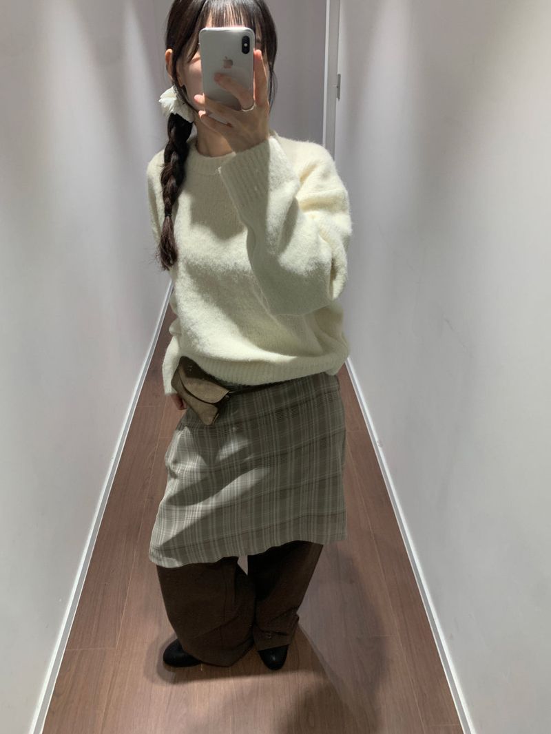 Roman check layered skirt (2color)