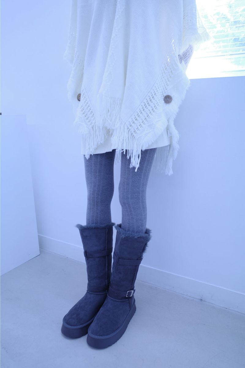 pom pom buckle long ugg boots