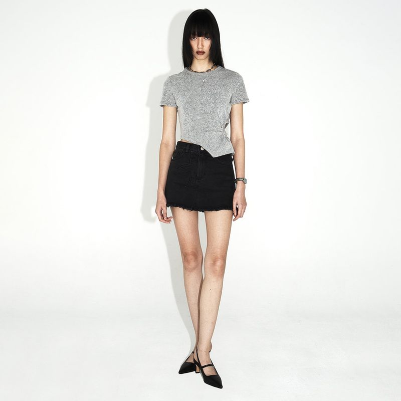 ULKIN（オルキン）の「[ULKIN] Starry Micro Denim Skorts_Black（Skirts）」
