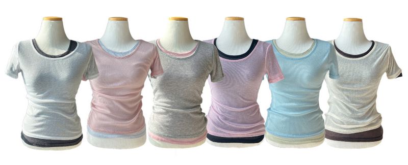 Melting Sheer Layered Half Sleeve Tee