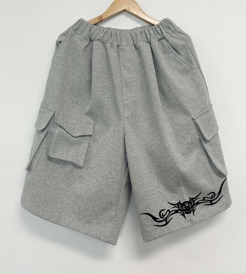 SKULL POINT POCKET POINT CARGO BERMUDA PANTS🩶🖤 - 2 COLORS