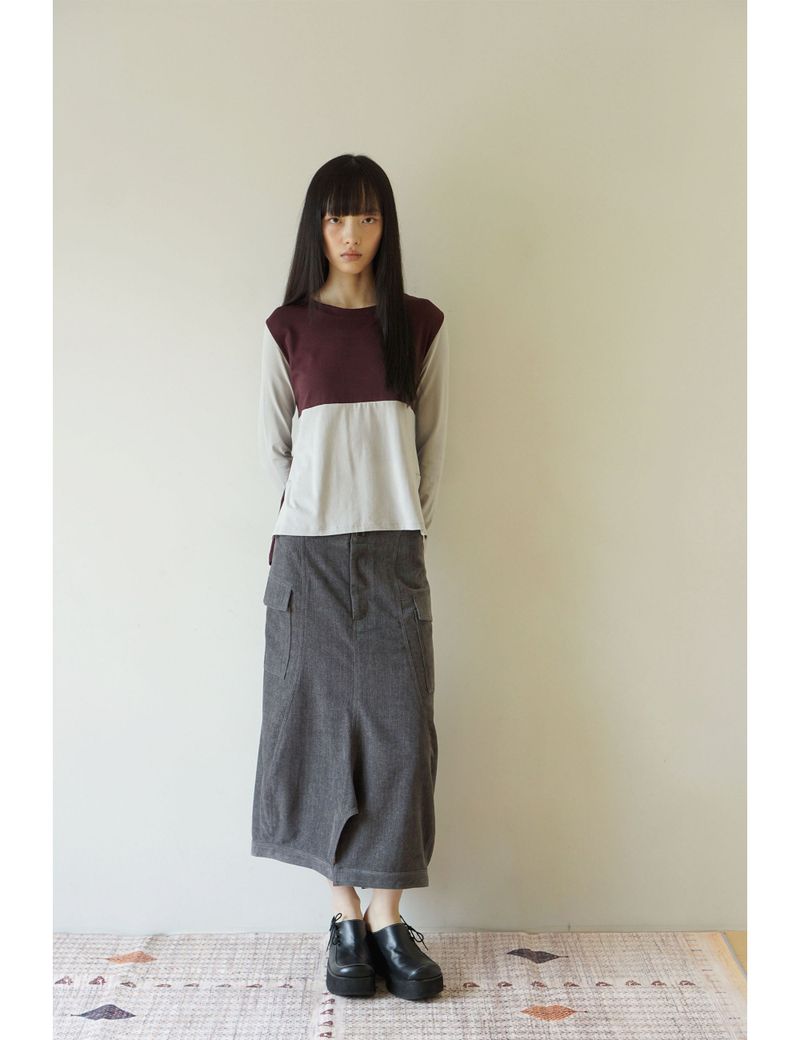 SOFT POCKET SKIRT(GREY)