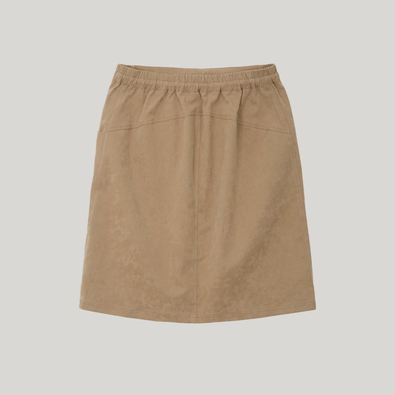 Beige Camou Midi-Skirt