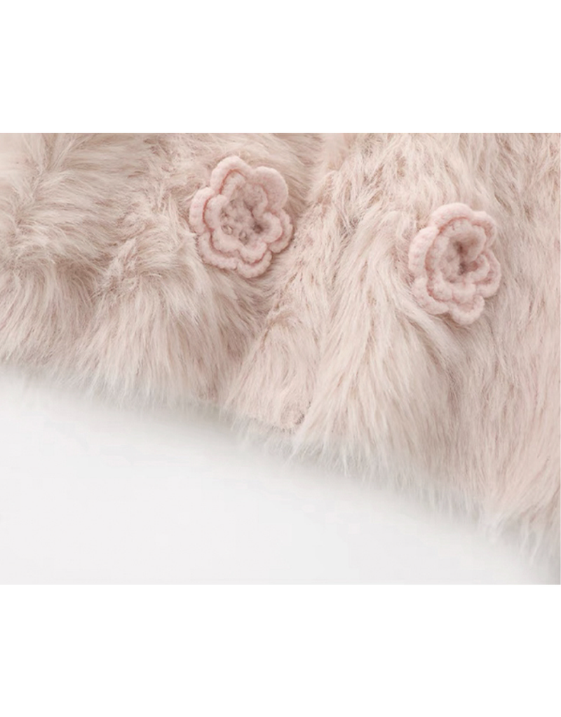 Azelia Rose V-Neck Hair Ornament Cardigan Pink
