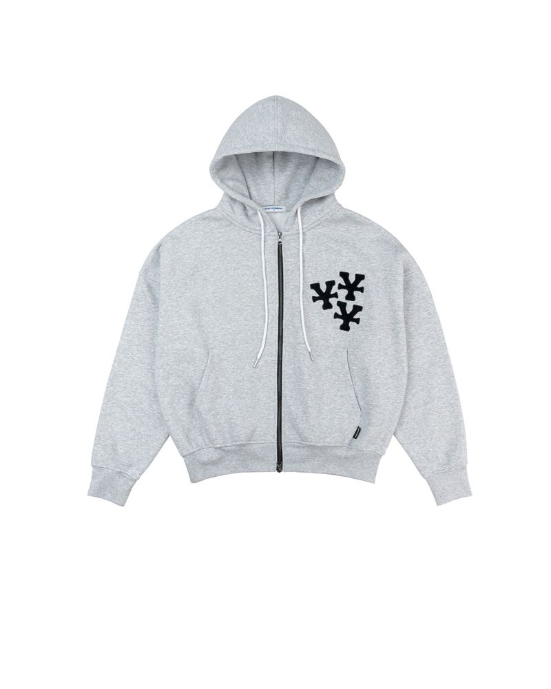 DirtyCoins（ダーティーコインズ）の「"Y" Patches Relaxed Hoodie Grey（Tops）」