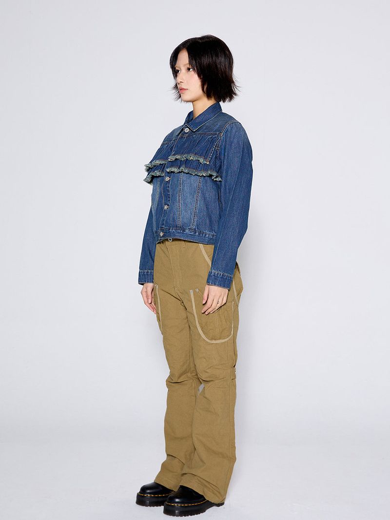 FRILL DENIM JACKET / BLUE