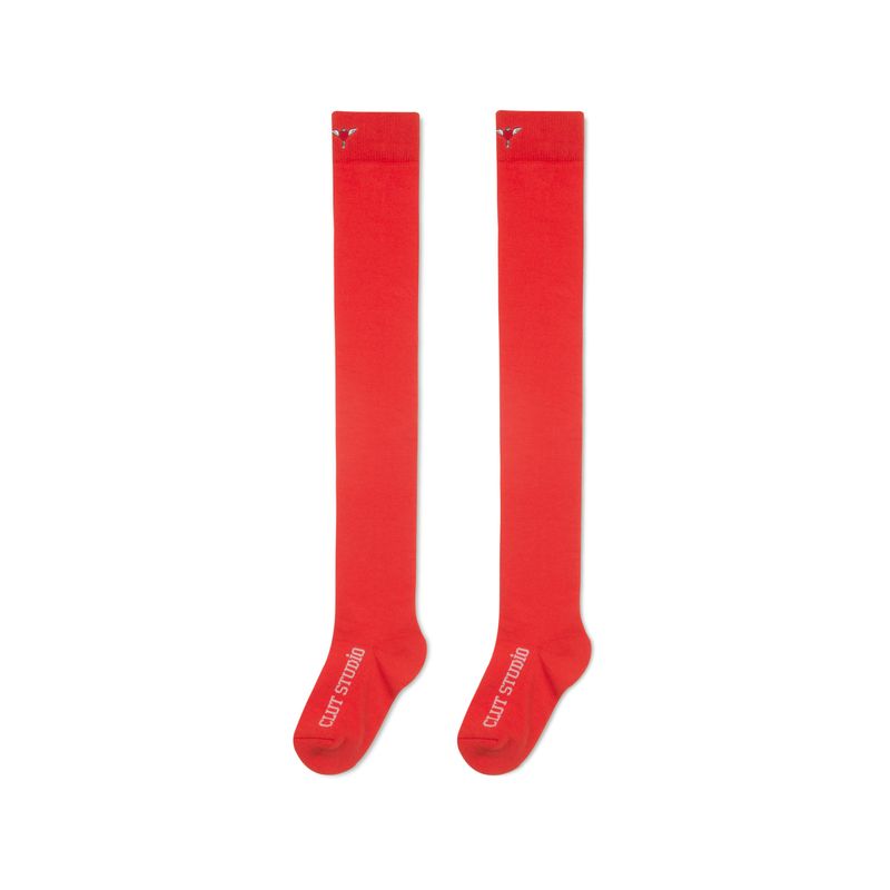 CLUT STUDIO(クラットスタジオ)の「1 1 heart logo over knee socks - ORANGE(Fashion Accessories)」