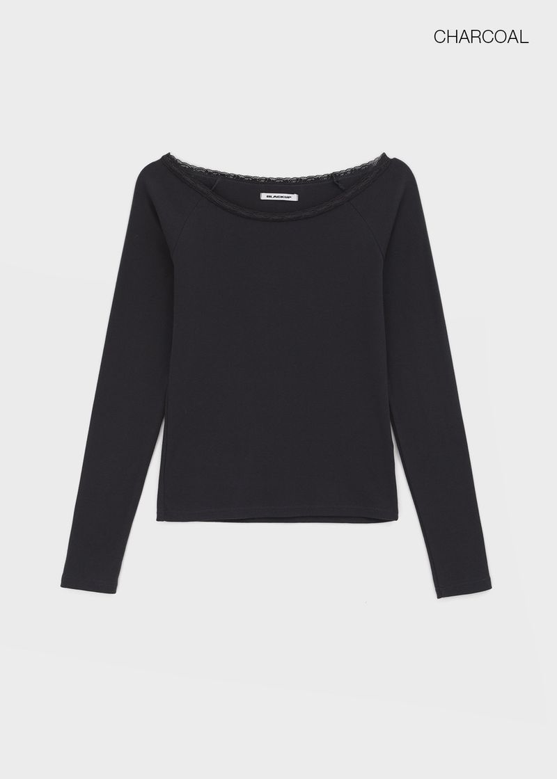 [MADE] Mnen Lace Boat Neck Long Sleeve Tee