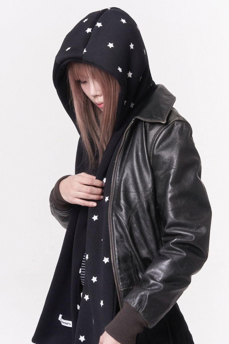 PINCUNOMARU（ピンクノマル）の「Star reversible hood muffler（Fashion Accessories）」