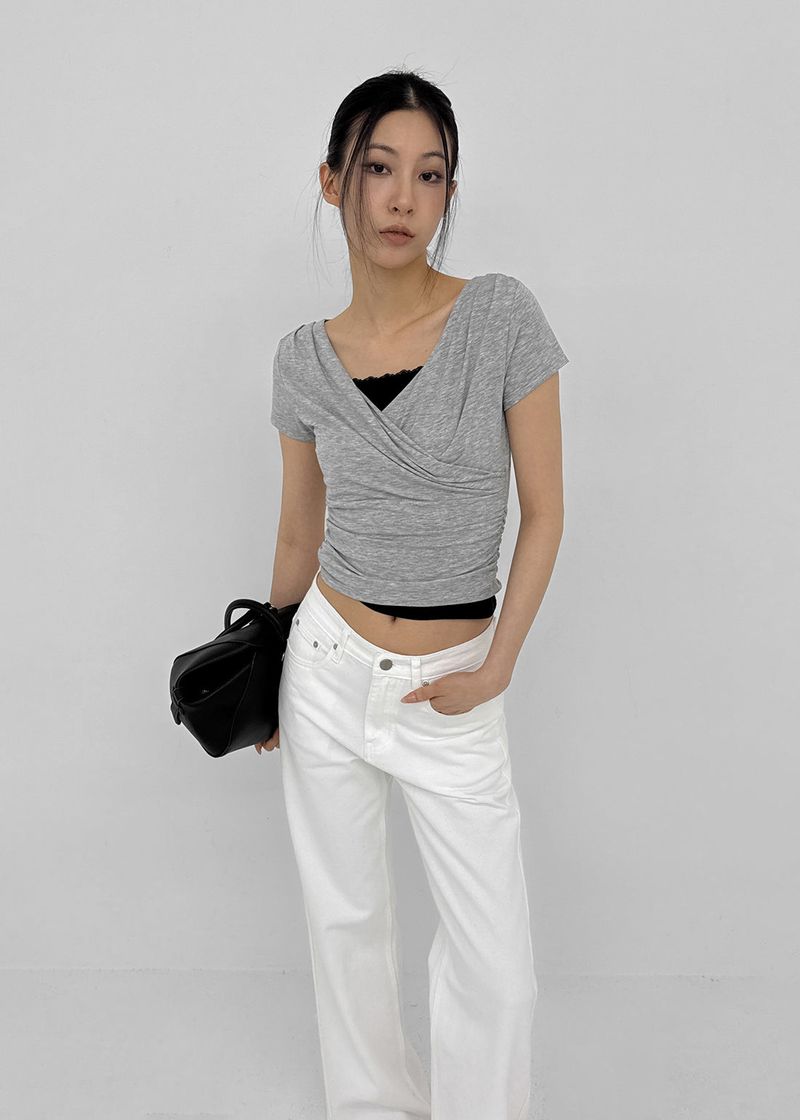[MADE] Cujes Wrap Cap Sleeve Short Sleeve Top (Set Available)