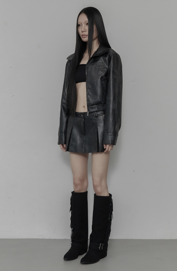 [mnem] Wisp Leather Jacket