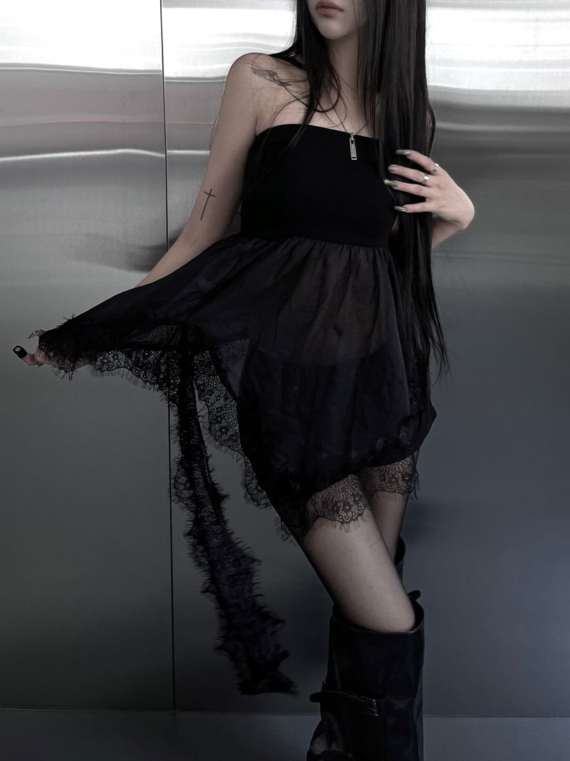 lace frill two-way top (2color)