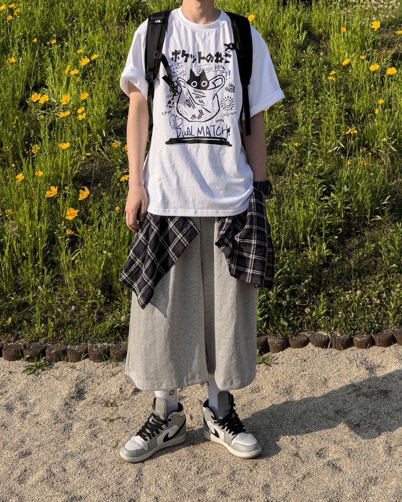 Lever Check Layered Bermuda Pants