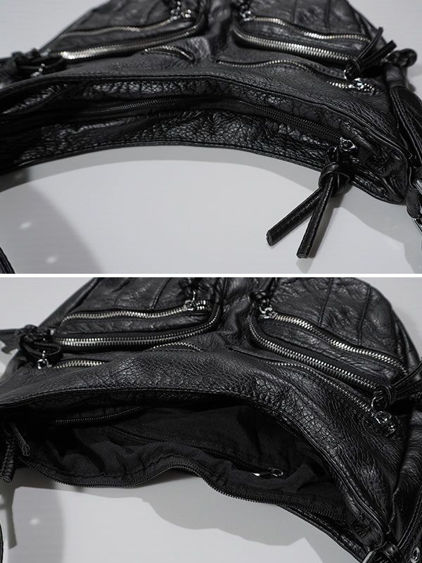 Vintage Pocket Leather Shoulder Bag