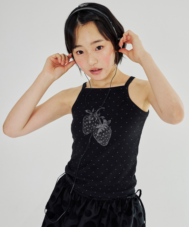 ITZAVIBE（イッザバイブ）の「DOT STAR STRAWBERRY SLEEVELESS（Tops）」