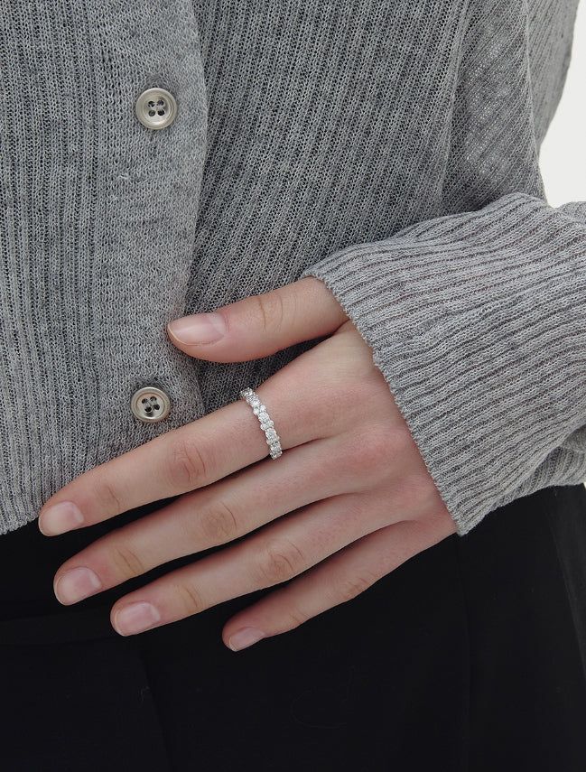 26SS★ Essence Silver (W) Melody Moissanite Ring S