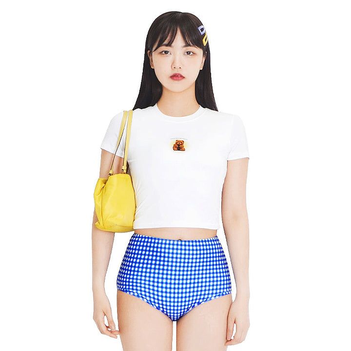 CREVY(クレビー)の「90s bear crop span short sleeve t-shirts (white)(Tops)」