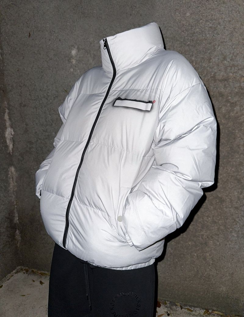 BBD Empty Sprayed Logo Padding Jacket (Light Gray)