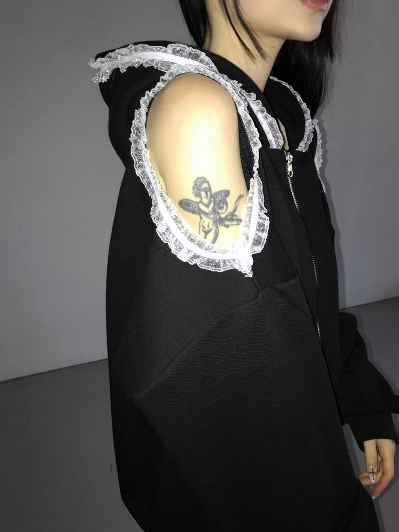  made off shoulder lace hz(2 color)