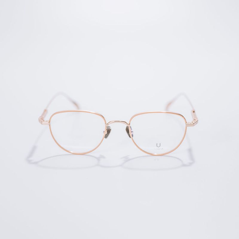 Knouun Round titanium glasses CODE. 102. F Rose Gold