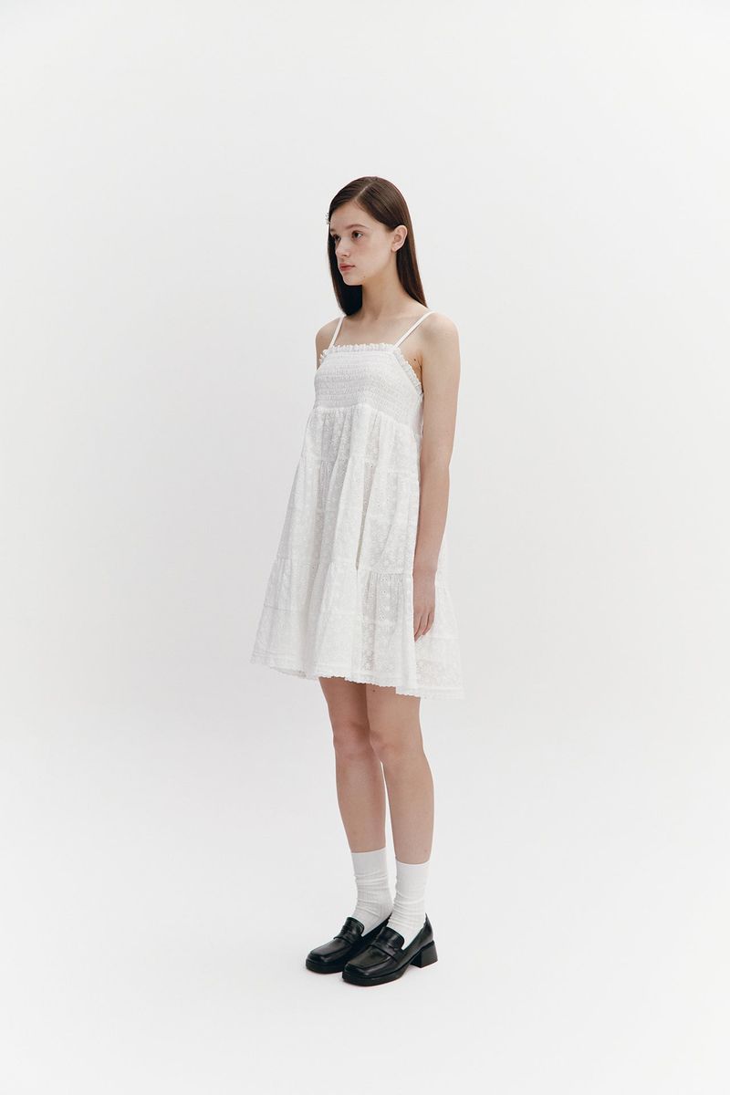 Midi Lace Dress White
