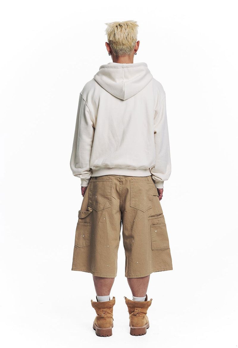 Double Knee Chino 8-Bermuda Pants - Beige
