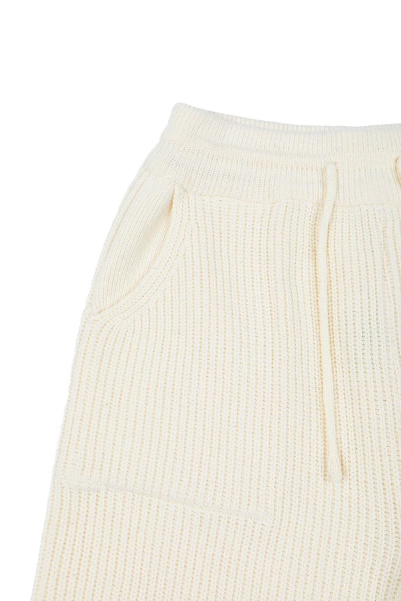 Bermuda knit wool pants [Ivory]