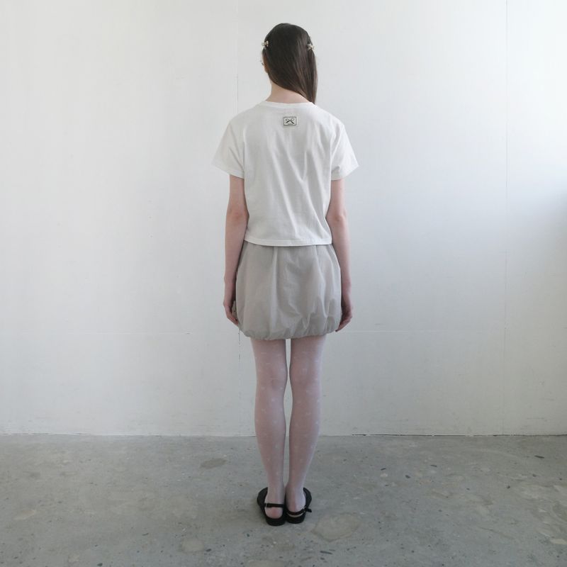 White Ribbon Semi-Crop T-Shrit