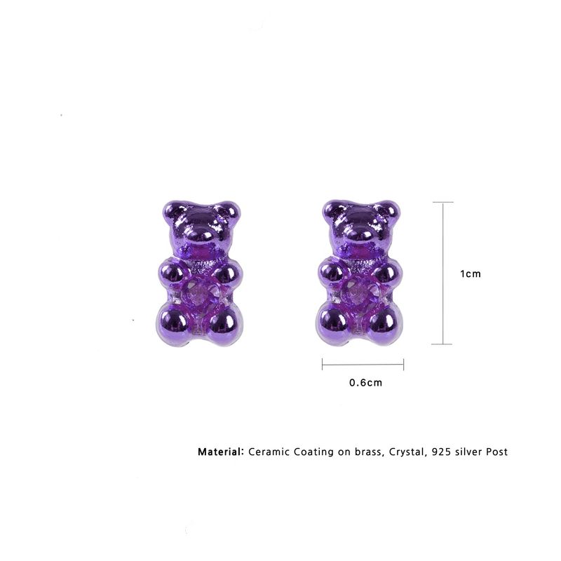Petit Bear Earrings_Purple