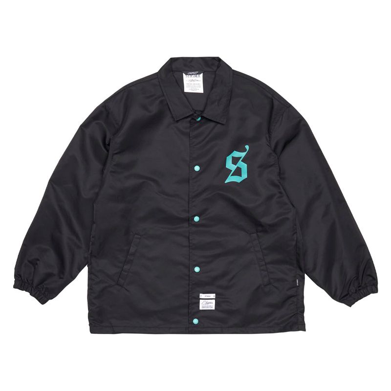 OLD LETTER OVERSIZED COACH JACKET BLUE / BLACK