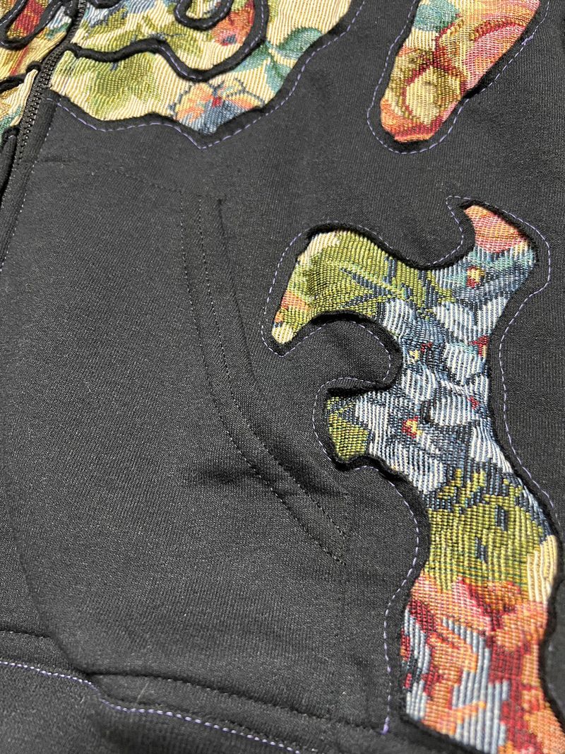 BLACK CUTTING OUT HOODIE