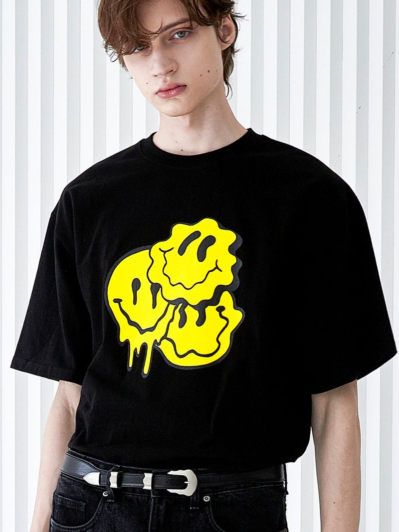 S SY(エスエスワイ)の「MELTING SMILE T-SHIRT BLACK(Tops)」
