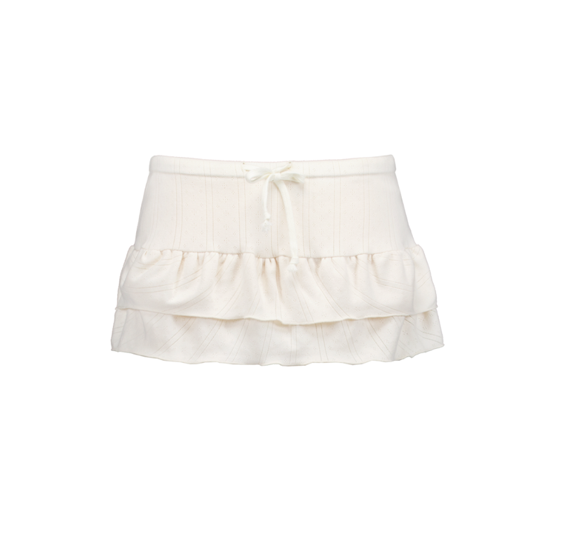 BLOSSOM PICOT MINI SKIRT [IVORY]