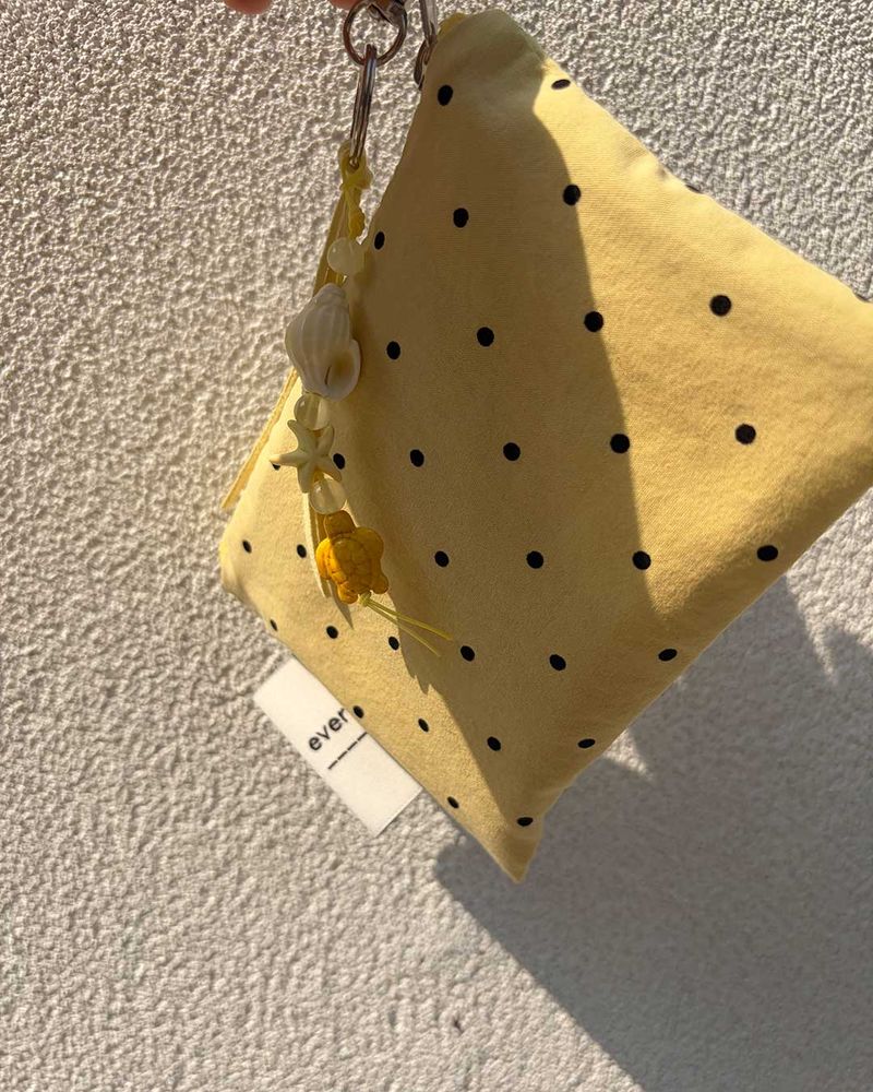 Baby dot flat pouch - yellow , S size