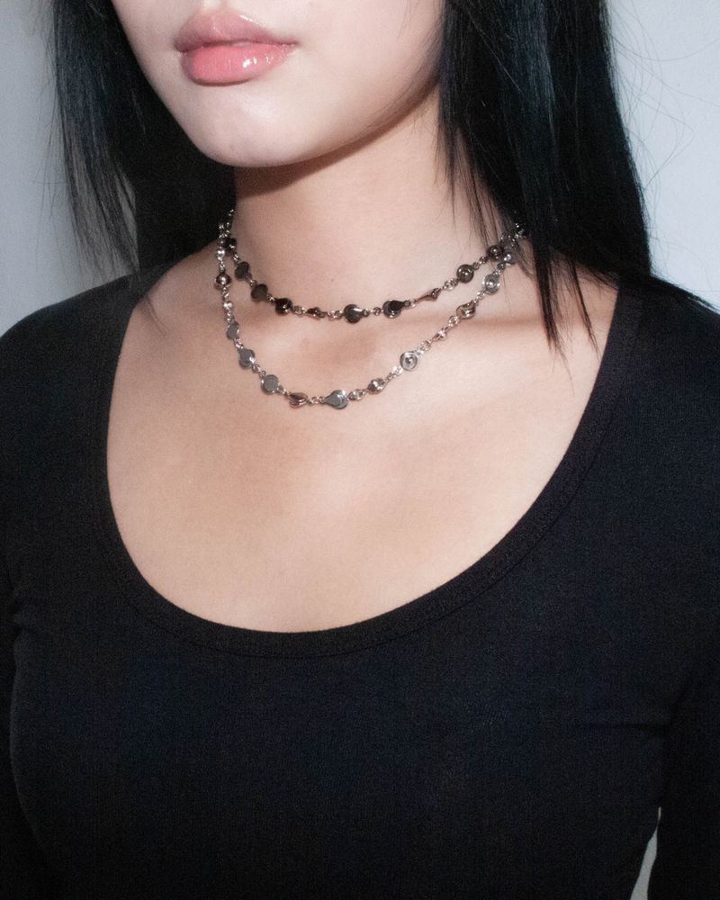 [MADE]   silver open close necklace