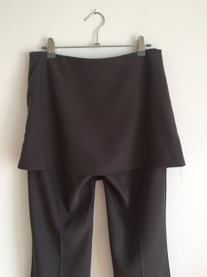 Cut slacks layered pants (2 colors)