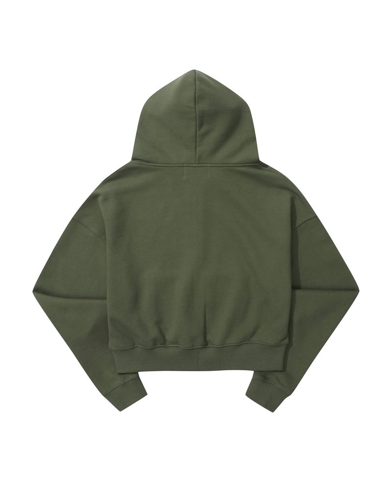 AB CROP HOOD ZIP-UP (KHAKI)
