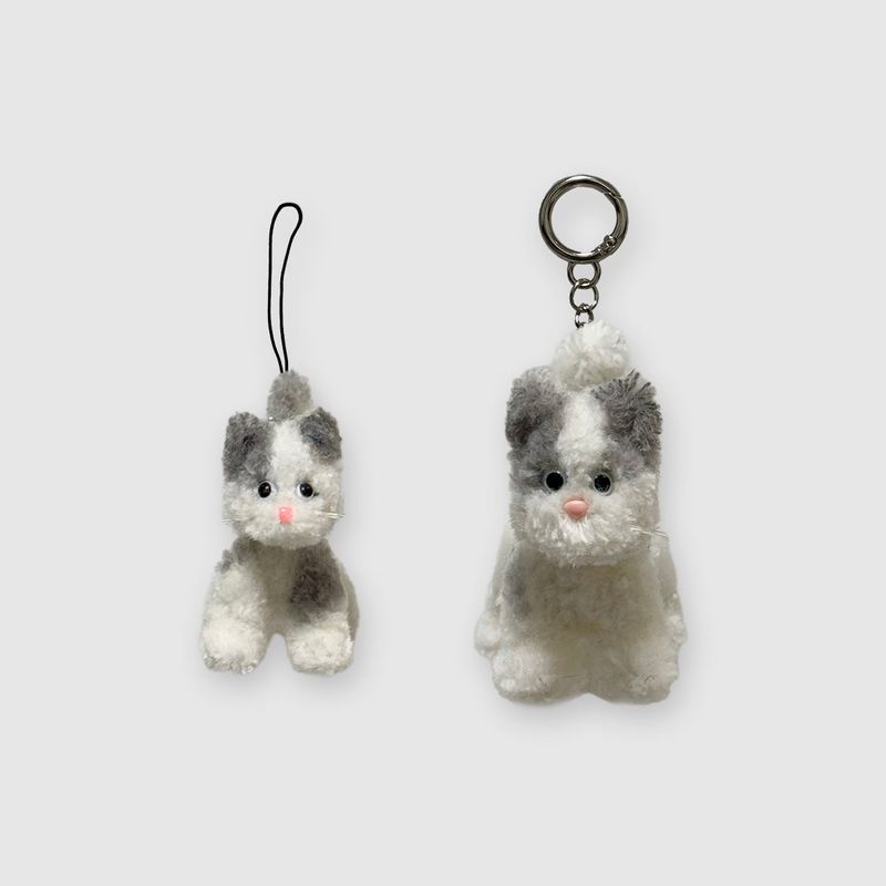 [made]t. gray-mix cat keyring m size