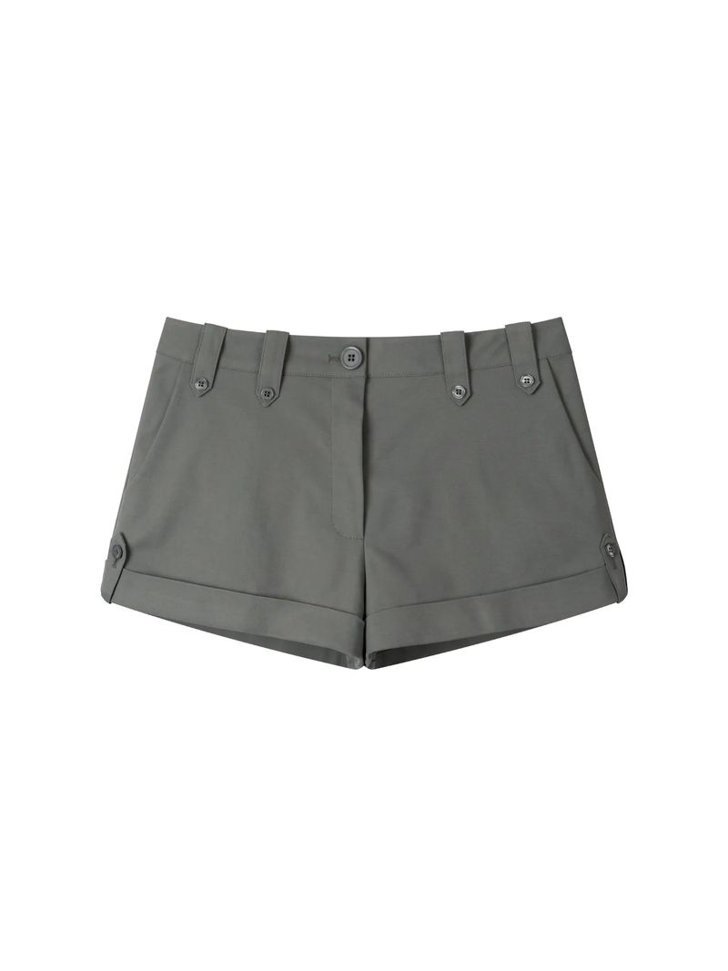 EARTHJIGU（アースジグ）の「ボタン スラックス ショーツ(GRAY)（パンツ）」