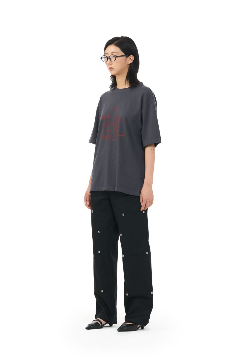 ROCK LOGO TEE - CHARCOAL