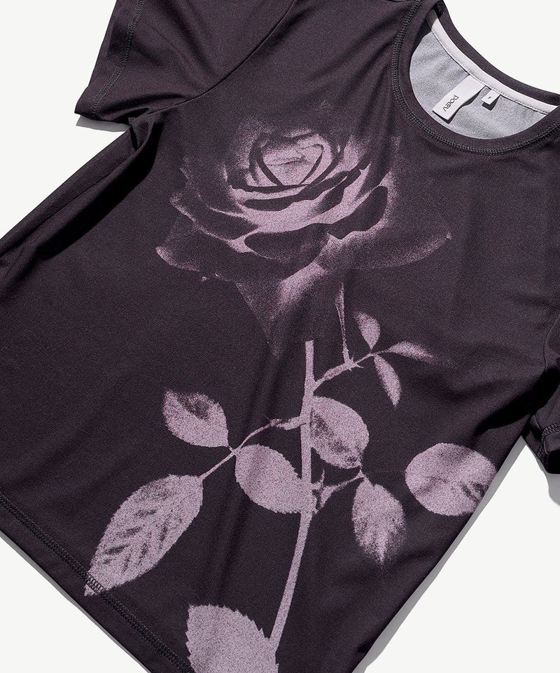 Rose Printed T-shirt - Charcoal