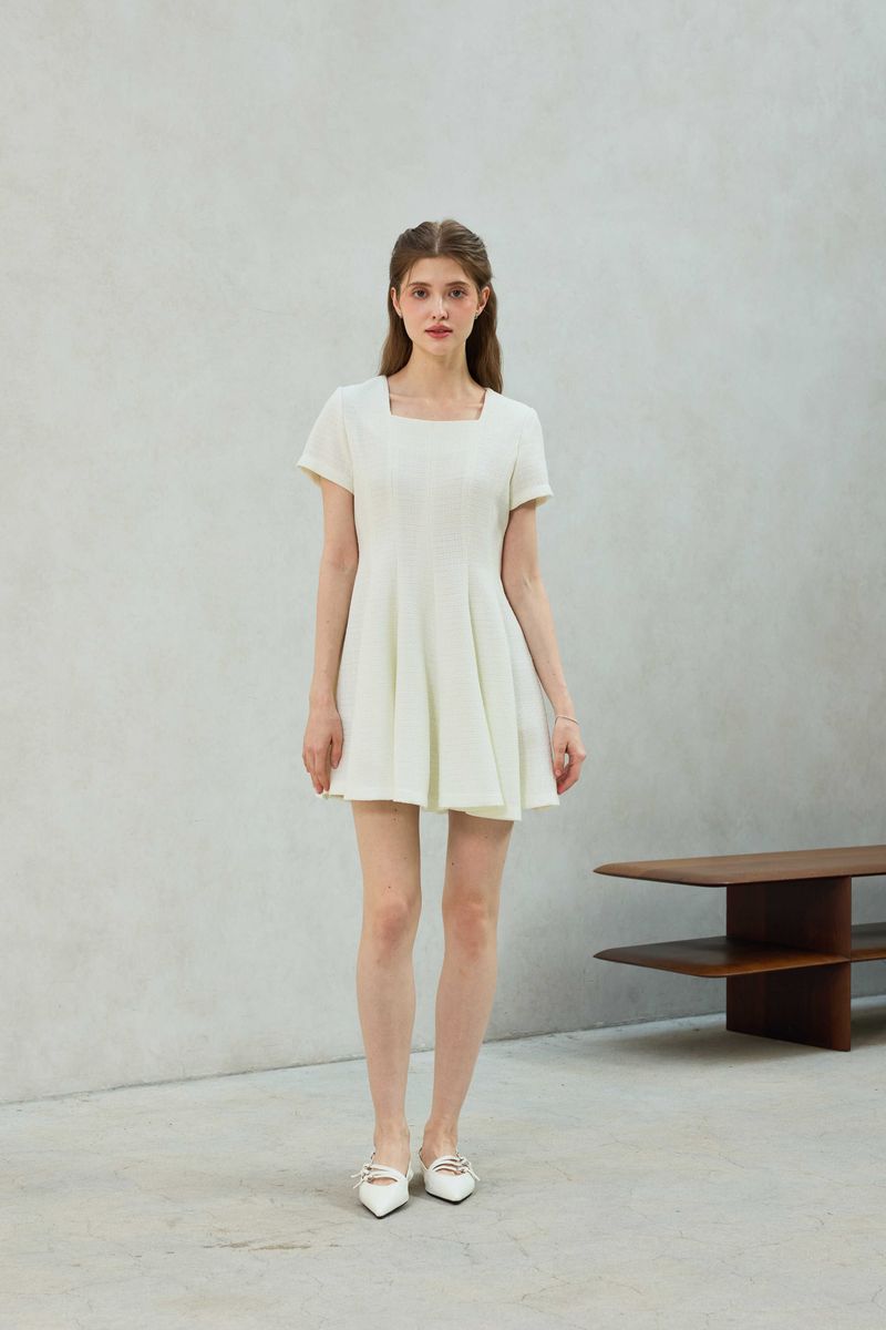 LANI TWEED DRESS / WHITE