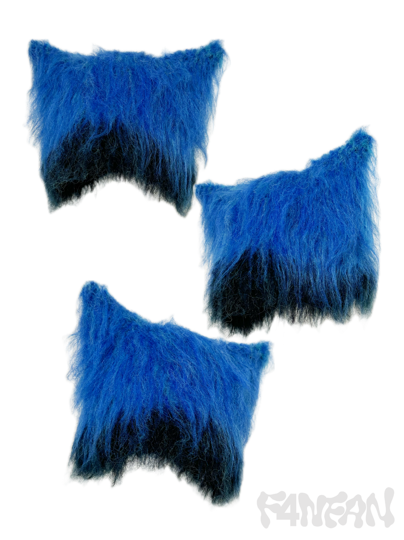 Hand-Brushed Neon blue Crochet Cat Ear Hat