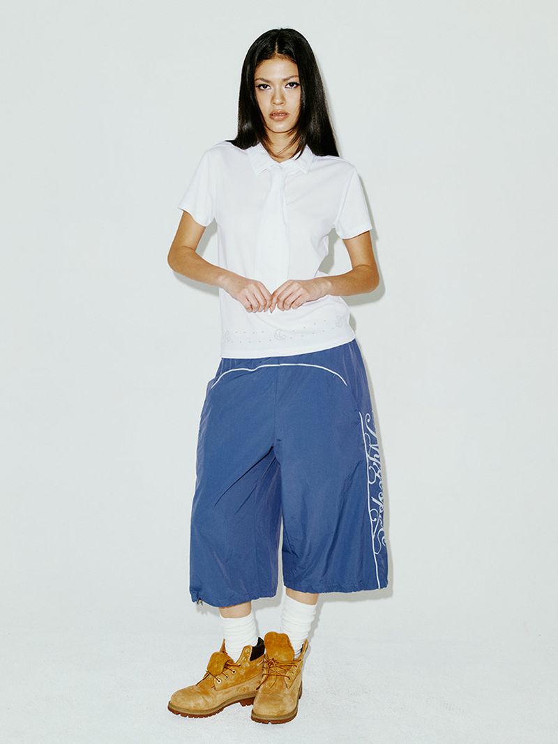 LINE HALF PANTS BLUE