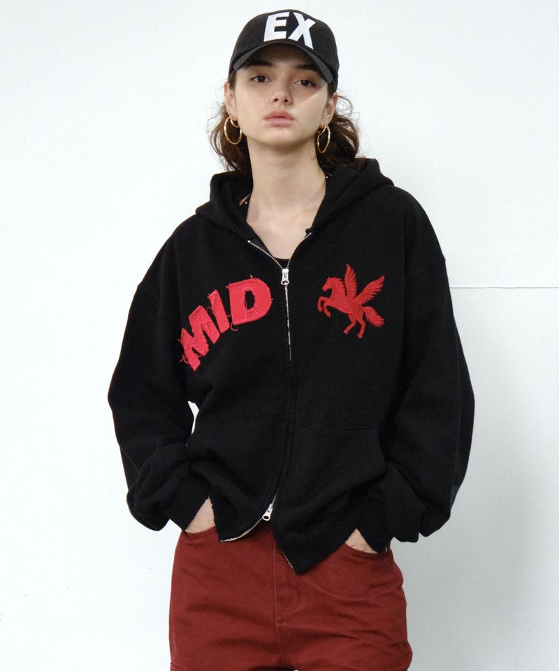 mid horse zip up (black)