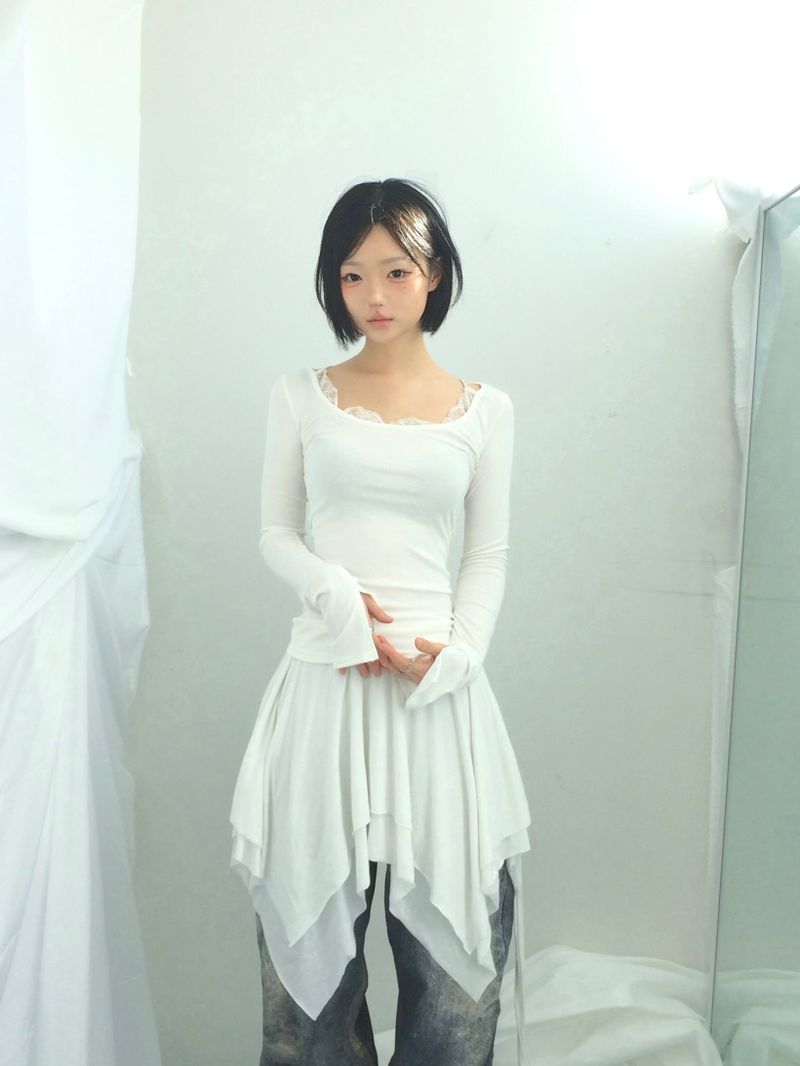 ribbonline wave skirt