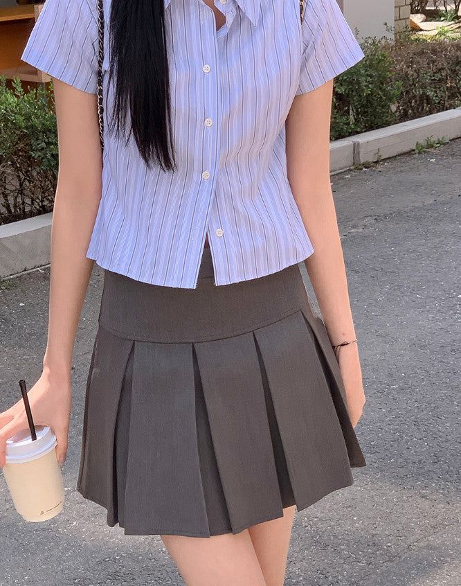 SHOPPERLAND（ショッパーランド）の「Classic Pleated Pintuck Mini Skirt (3color)（Skirts）」