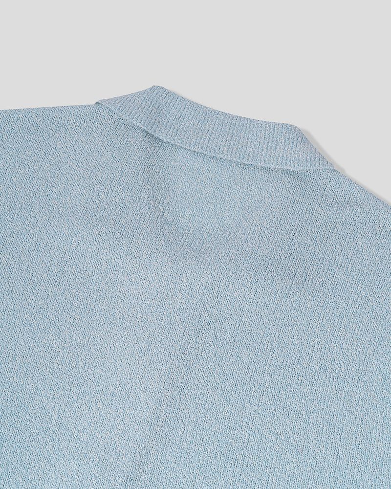 Bluema Bouclé Collar Short Sleeve Cardigan