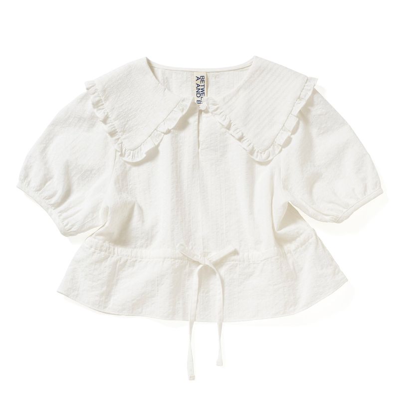 RUFFLE COLLAR CROP BLOUSE_WHITE