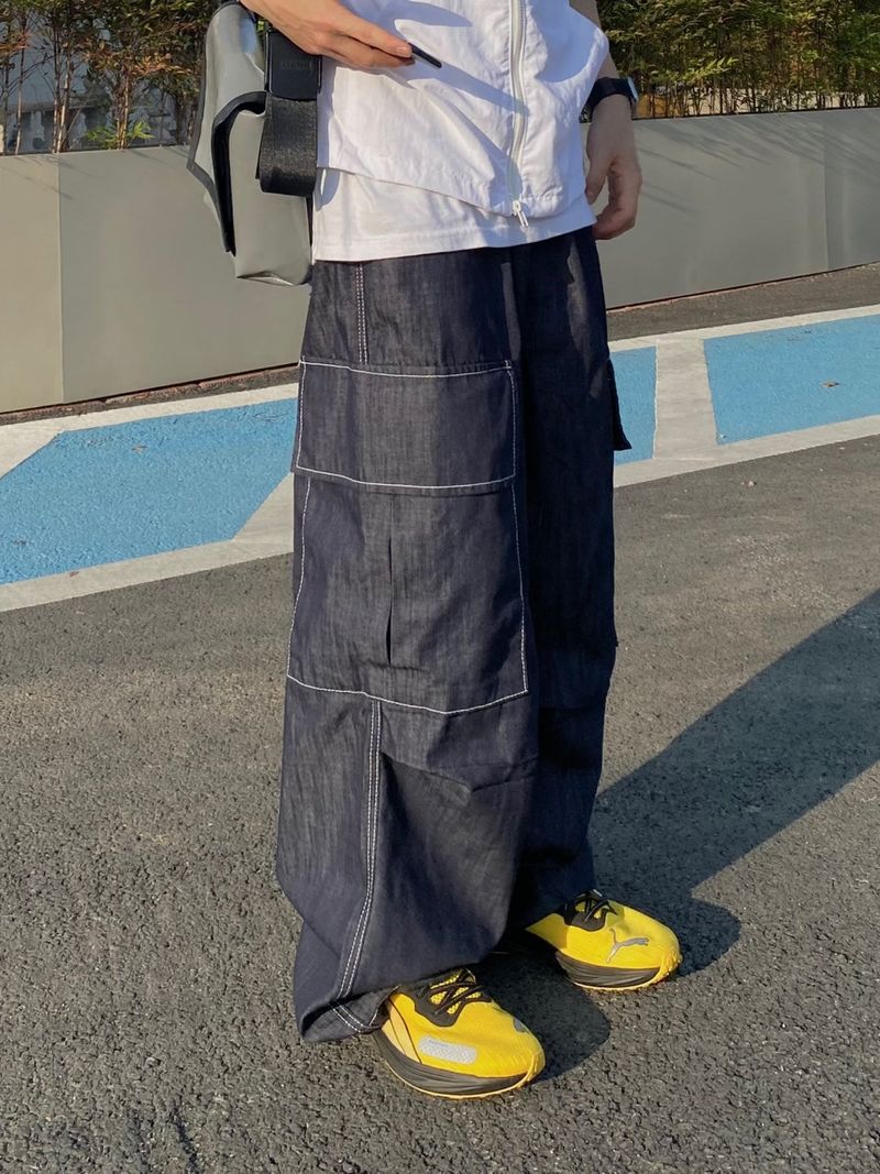Nonfade stitch cargo balloon pants 2C